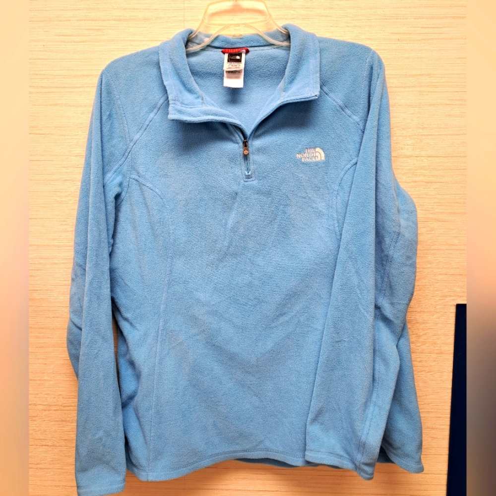 The North Face Light Blue Quarter-Zip Fleece Womens Xl